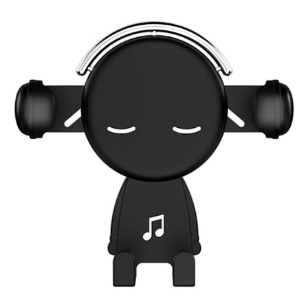 Svart musikk mobiltelefonholder bil ventilasjonsrist bil mobiltelefonholder tegneserie kreativitet