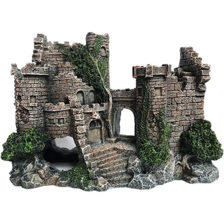 Harpiks Akvarium Ornament - Slott Formet Fiskegjemmested - Realistisk