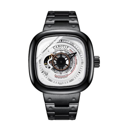 Automatisk mekanisk klocka herrklocka ihålig fyrkantig stor urtavla klocka