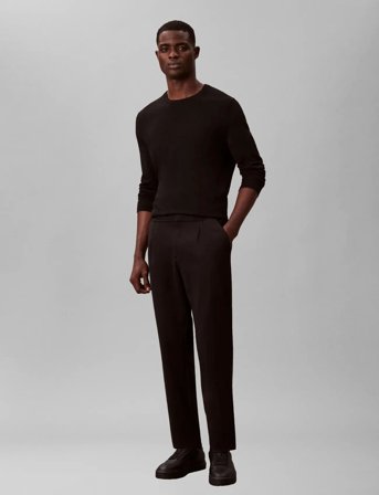 Calvin Klein Slim Tapered Knit Pleated Pant - Grey - XS