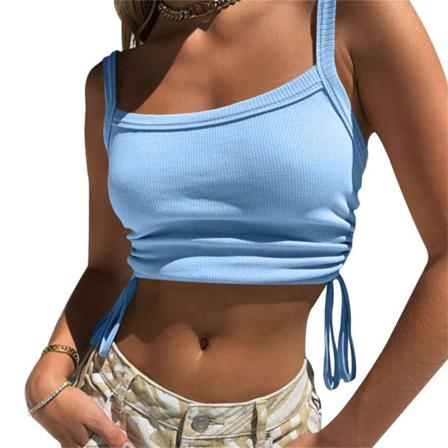 Kvinna Crop Tops Vandring Reser Ärmlös Fyrkantig Krage