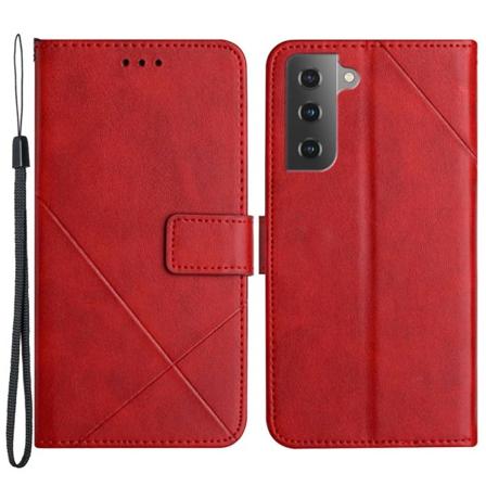 SKALO Samsung S23 PU læderpung med prægning - Rød Red