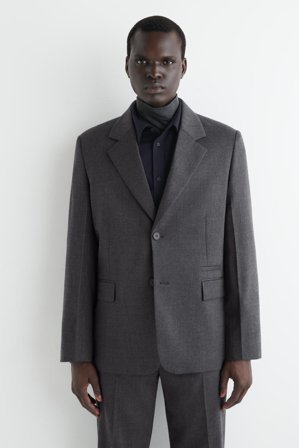 COS Homme Blazer En Laine Boutonnage Simple in Gris