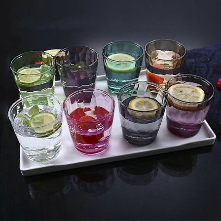 Sæt med 8 stk. akryl vandglas, plastik tumbler