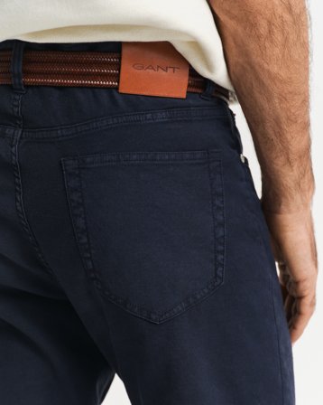 GANT Herren Regular Fit Jeans aus Baumwolle und Leinen (34/34) Blau