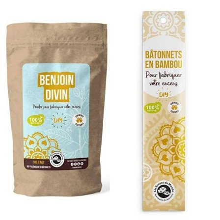 Tee-se-itse suitsuke - 100 paljaata bambutikkua + Divine Benzoin Powder