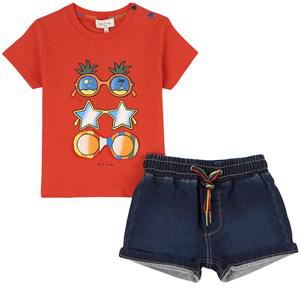 Kids - Paul Smith Junior Red T-shirt And Shorts Set - Clothing sets - 12 months - Red - Junge