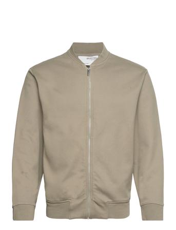 Slhmack Sweat Bomber Ls Noos Beige Selected Homme
