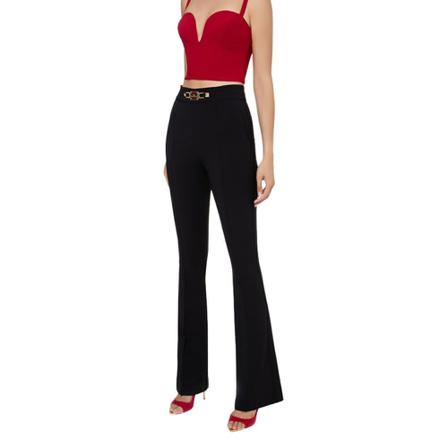 Elisabetta Franchi, Wide Trousers Zwart, Dames, Maat:XS