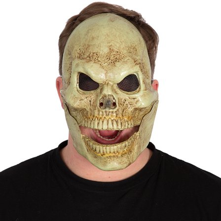 Dødningehovedmaske med Bevægelig Kæbe