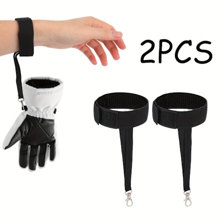 2 par skihandsker sikkerhedsseler elastiske trækbånd nøgleringe holdbare håndfri
