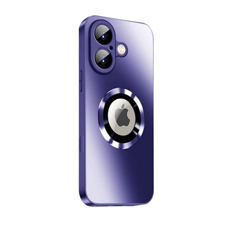 Magnetic Cover iPhone 16 med linsskydd och logotypvy - Lila