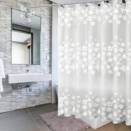 Dusjforheng, 200x200cm Badgardinsett med krokringer, muggsikker Antibakteriell Vanntett Vaskbar, for Badekar Bad (3)