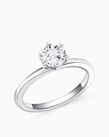 Solitaire Ring Anna 18K White Gold Natural Diamond 0.50 Carat - Engagement Rings & Wedding Rings from Vanbruun