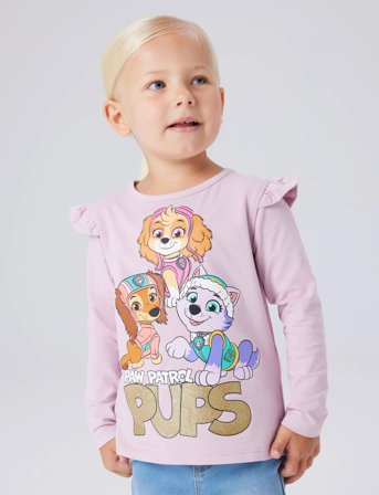 name it Nmfjaba Paw Ls Top Noos Cplg - Pink - 86