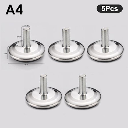 5 stk Stålmøbelben Anti-slip Understel Bordskab Benpude