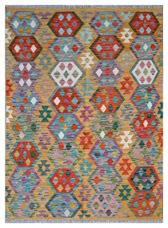 126X175 Alfombra Kilim Afghan Old Style Oriental (Lana, Afganistán) Carpetvista