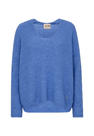 Mos Mosh Thora V-Neck Knit Tröjor Dam Blå L