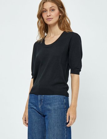 Minus Mspam Scoop Neck Knit T-Shirt - Black - L