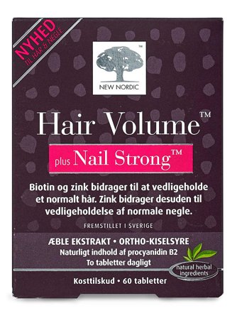 New Nordic Hair Volume Nail Strong 60 tabl., Helse & Madvarer, Hud, Hår & Negle, Kosttilskud Til Håret