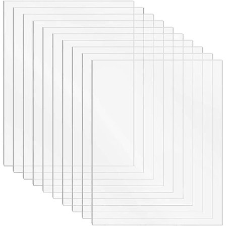 10 stk Akrylplader 1mm - Klare Plexiglas Plastplader til Håndværk