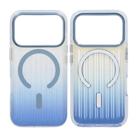 Corrugated Gradient Magnetic Case For iPhone 17 Pro Max Blue