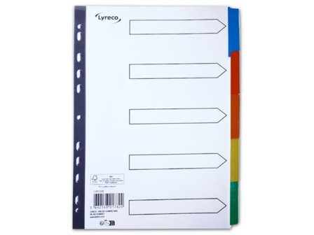 Lyreco Kartongregister A4 5-flik vit - Lyreco - Kontorsmaterial - Pärmar och register - Kartongregister