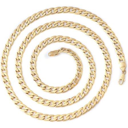 14k Guldpläterad Diamantslipad Herrkedja Kubansk Länk Halsband Hiphop Guldkedja För Män Kvinnor 7mm 18/20/24/30 Tum