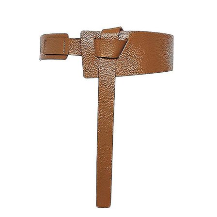 Dametøj Læder Knude Bælter Til Kjole Koeskinds Sløjfe PU Læder Bælte Uden Spænde TSA Sikker Talje Bælte