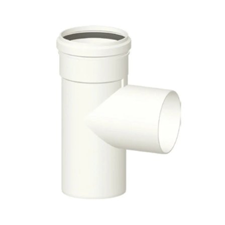 Raccordo a t 87° scarico fumi caldaia a condensazione diam. 80 mm. m/f in pp in pp