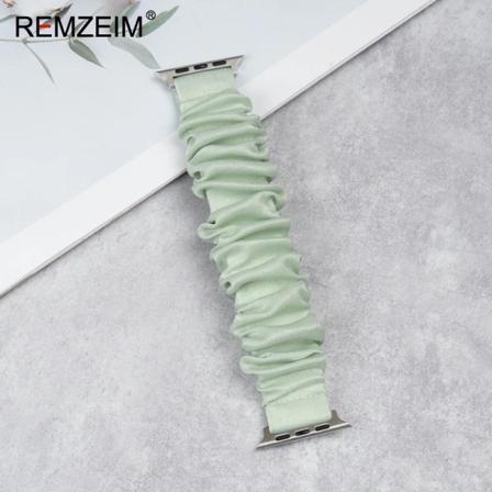 Elastinen Scrunchie-hihna Apple Watch -rannekkeelle 44mm 40mm 42mm 41mm 38mm 45mm 49mm Ultra Rannekoru IWatch Naisille 8 7 6 5 4 SE Vihreä Green 42mm 