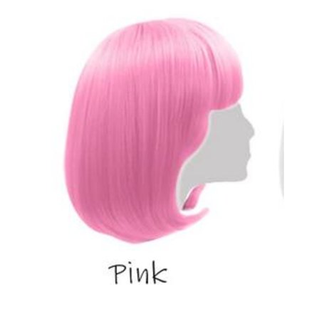 Korta bob-peruker neon party-peruker