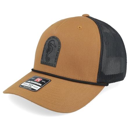 Iconic - Beige trucker Caps - Sea Horse 112fpr Split Caramel/Black/Black Trucker @ Hatstore