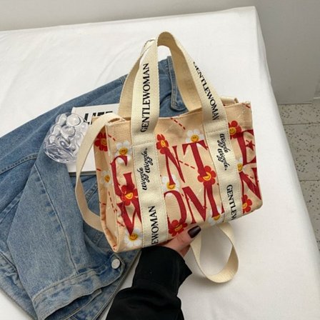 Tryckt Tote Bag Axelremsväska CC