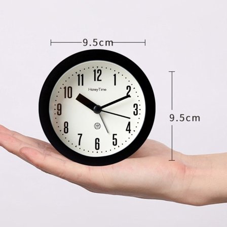 IG Hiljainen pöytäkello, pieni herätyskello, makuuhuoneen kello, erityinen valaistu musta