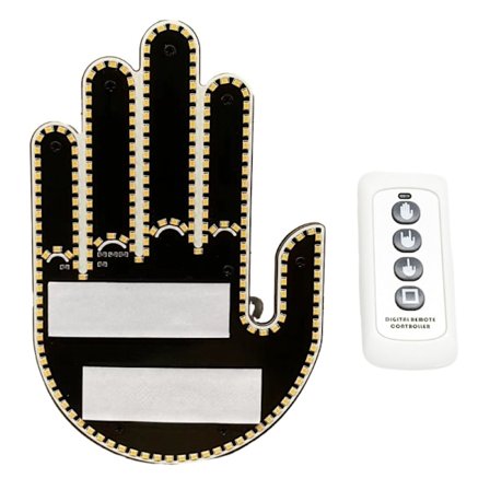 Fjernbetjening bilfingerlys, 3-gest bil bagrude LED-skiltelys, bil-LED-skilt Håndbevægelseslys