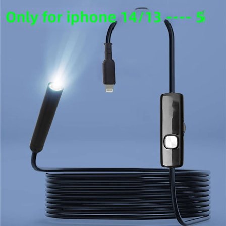 Endoskopkamera för iPhone-bilar Endoskopisk vattentät 8 lysdioder Borescope Bilmotorinspektion iPhone