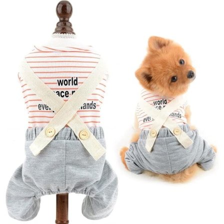 IC Raidallinen neulottu paita Kokonaisasu Haalari Pienille Koirien Kissat Poika Tyttö Pentu Paita Housuilla Söötti Yorkie Chihuahua Vaatteet