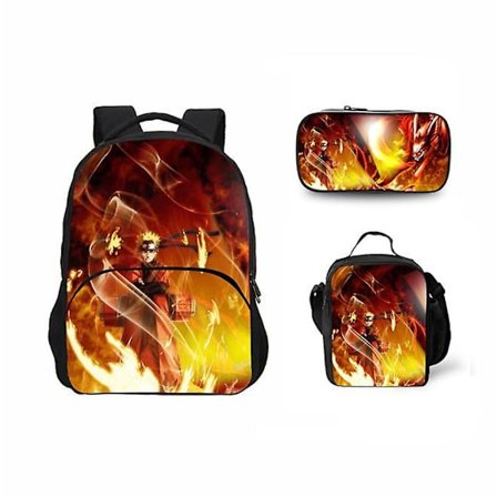 Naruto Primary And Secondary School Theme School Bag 3-piece Set Computer Bag Messenger Bag Pencil Case