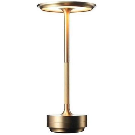 Trådløs bordlampe Dimbar vanntett metall USB-ladbare bordlampe 4 nivåer Brightn Gold