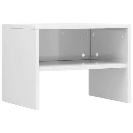 Vidaxl Sängbord Vit Högglans 40x30x30 Cm Konstruerat Trä Vit