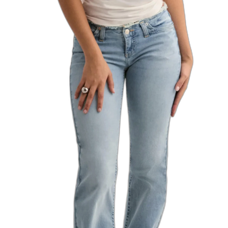 Ljusblå bootcut jeans no waist