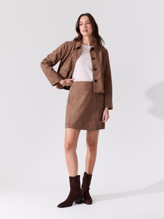 MATCH - Tara skjørt - Va Vite - Str. 40 - Dame - Kjoler & Skjørt - Brun - 90% polyester - resirkulert, 10% elastan