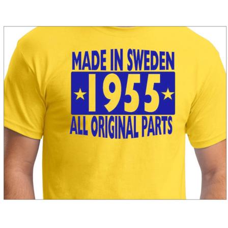Gul T-shirt - Made in Sweden 1955 - Alle originale dele L