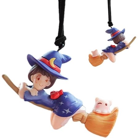 Häxa bilprydnad | Häxa flicka kvast bilhänge | dekorativt häxhänge halloween häxa bilprydnad häxa bildekor för husbil SUV