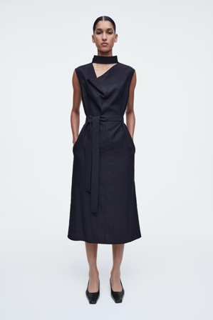 COS Cutout Cowl-Neck Midi Dress in Blue - Women