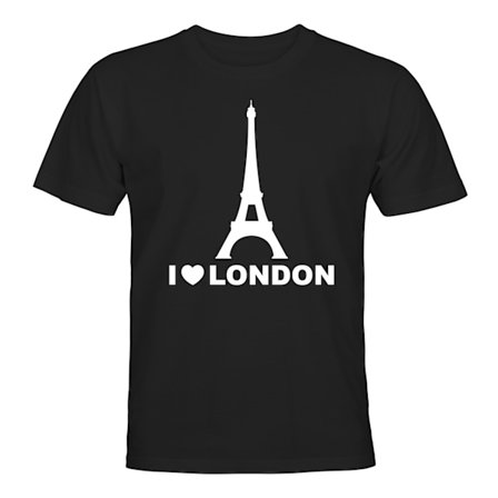 Eifel Tower I Love London - T-SKJORTE - HERR
