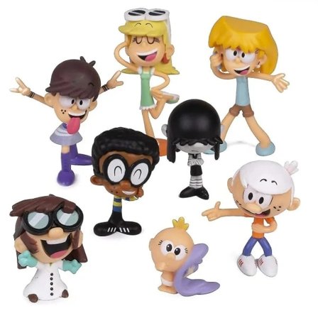 |NT| Loud House -toimintahahmo 8-pakkaus/setti Lincoln Clyde Lori Lily Leni Lucy Lisa Luna -hahmot lapsille joululahjaksi ilman laatikkoa