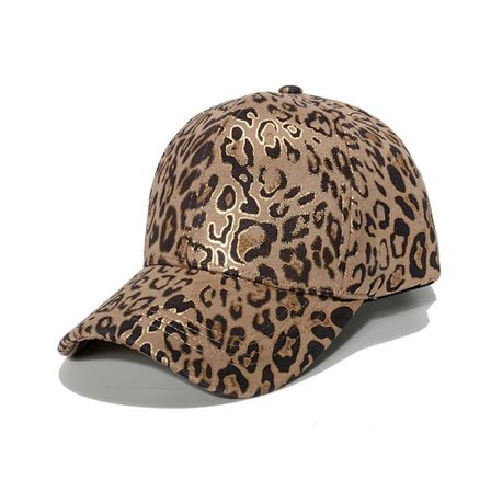 Herr/Dam brons leopardmönstrad Baseballkeps Sport Peak Cap Ha