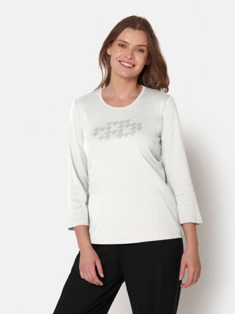 SIGNATURE - T-shirt Med 3/4 ærmer - Off White